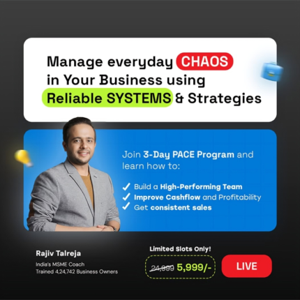 3-Day LIVE Business P.A.C.E. Program with Rajiv Talreja – Scale Your Business (Limited-Time Offer)