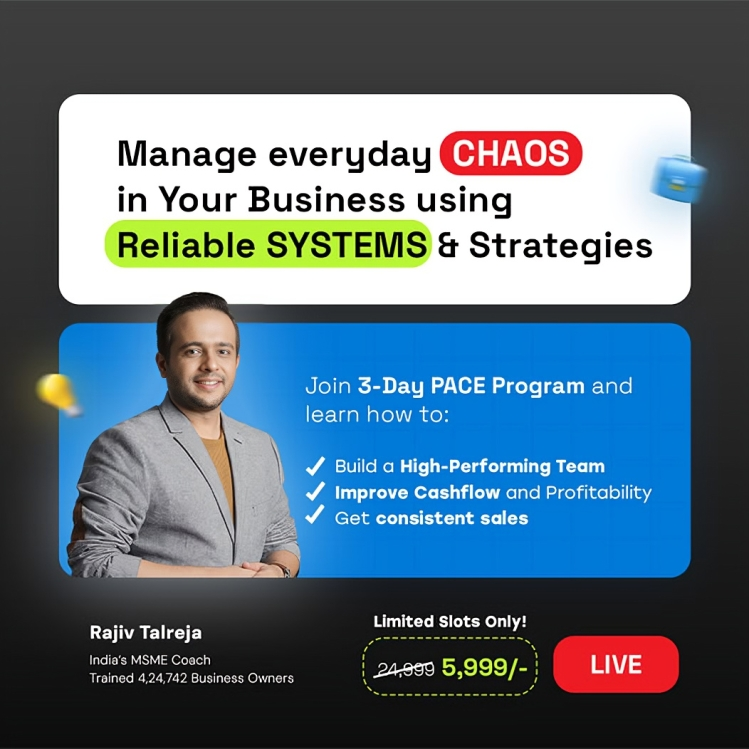 3-Day LIVE Business P.A.C.E. Program with Rajiv Talreja – Scale Your Business (Limited-Time Offer)